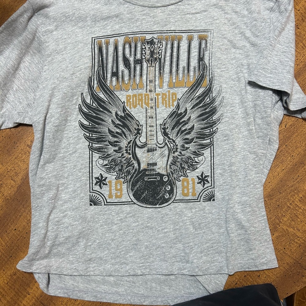 Gray Nashville Road Trip Graphic T-Shirt
